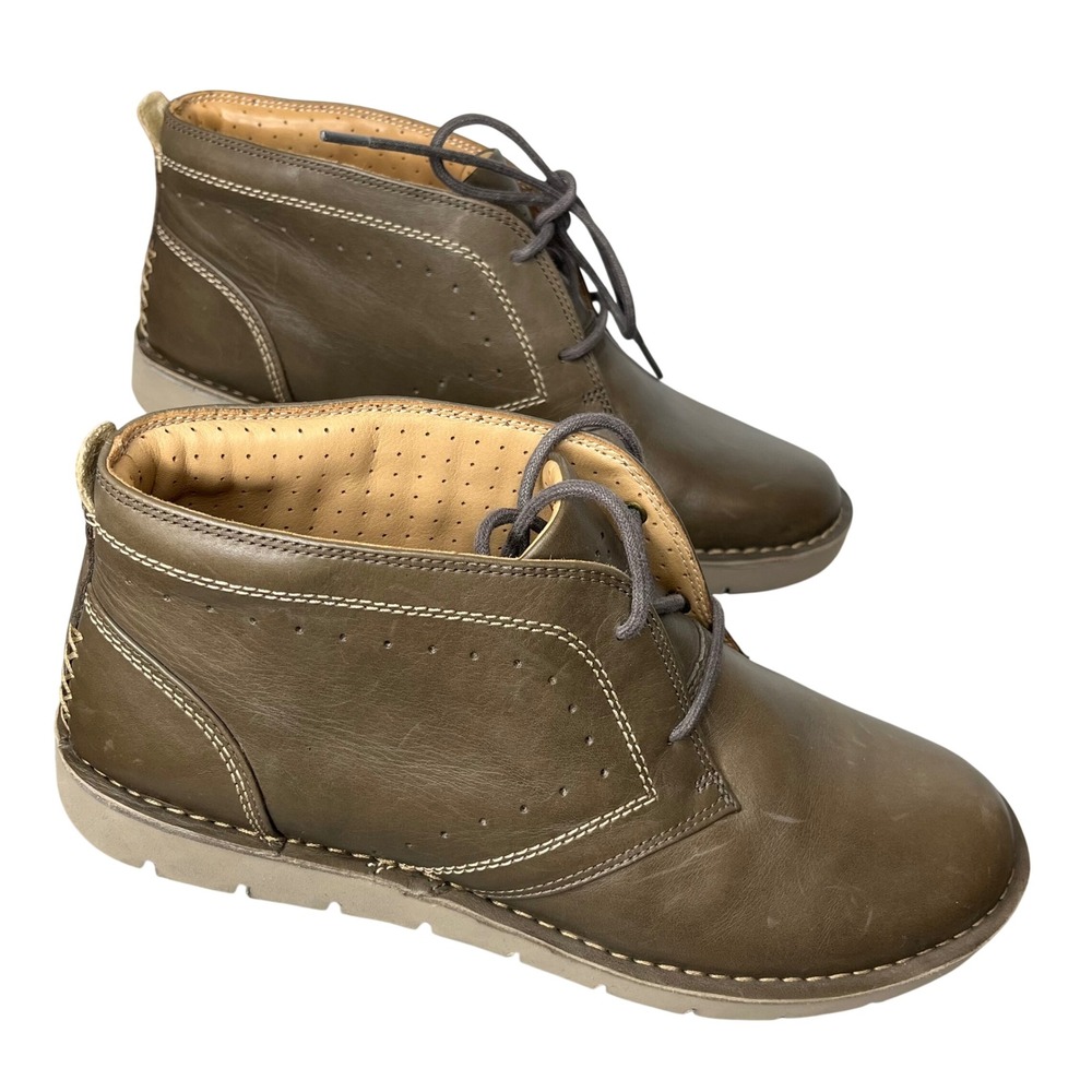 Clarks‎ Unstructured Women Olive Brown Leather Chukka Desert Boots 8.5M